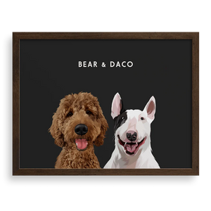 Custom Two Pet Portrait