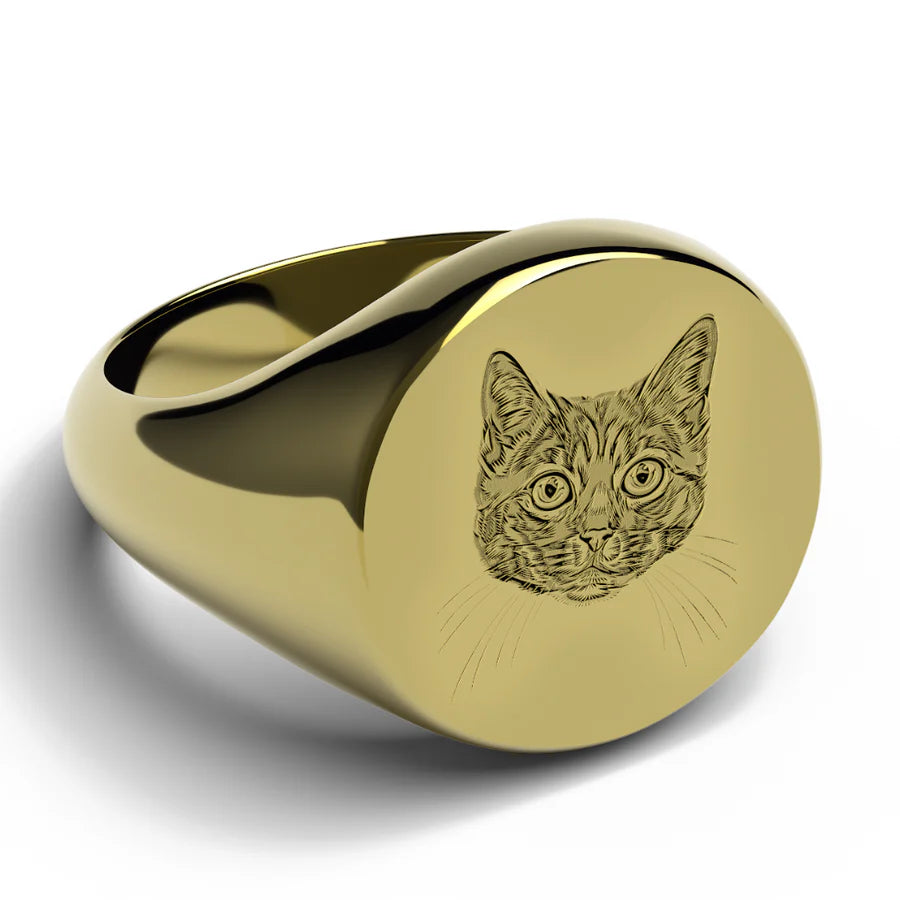 Custom Engraved Pet Portrait Ring
