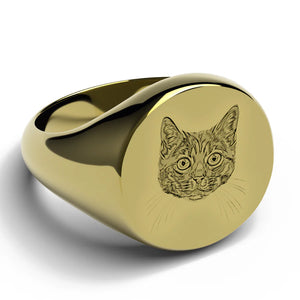 Custom Engraved Pet Portrait Ring